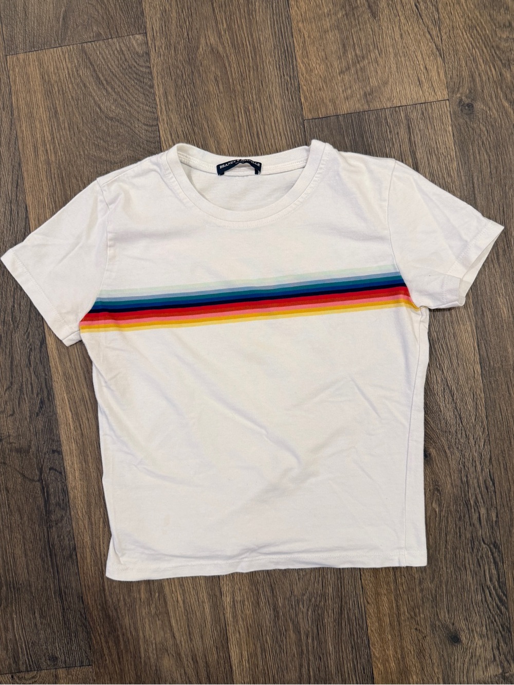 brandy melville rainbow striped t-shirt - Picture 1 of 4